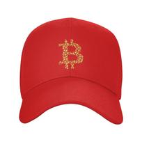 Bitcoin Art Cryptocurrency Art Baseball Caps Snapback Men Women Hats Outdoor Cap Streetwear Baseball Hat Casquette One Size red
