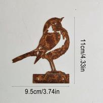 Corten Steel Robin Bird Statue - Weatherproof Rustic Metal Sculpture for Garden & Yard brown
