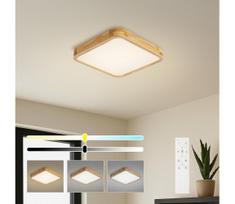 Brilagi - reguliuojamas LED šviestuvas WOODLINE SQUARE LED/48W/230V ąžuolas 40x40 cm + su nuotoliniu pulteliu