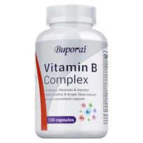 High Potency Vitamin B Complex, 120 Capsules - With Vitamin C - Natural Energy Complex 120