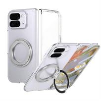 For Google Pixel 10 Pro Fold Case 360° Rotating Magnetic Holder Cover Transparent Hard Shockproof Bumper Google Pixel 10 Pro Fold gray