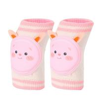 1Pair Kids Knee Brace Pad Thin Breathable Cartoon Patterns Protective Kids Knee Pads For 0 to 4 Years Old Kids White Rabbit white