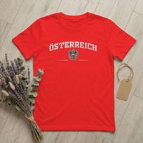 Austria Osterreich Flag Eagle T Shirt Unisex Cotton Funny TShirt Round Collar Coat of Arms Tee Short Sleeve Clothing Plus Size S red