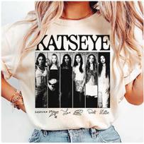 Katseye Muzikiniai marškinėliai Katseye Kpop Grafikos marškinėliai Katseye Gražus Chaosas Marškinėliai Unisex M black