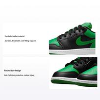 Air Jordan 1 Low GS Juodi Laimingos Žalios Vaikų Sportbačiai Balti 553560-065 36