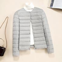 Spring Winter Women Liner Warm Down Jackets Ultralight Collarless Portable Female Padded Parkas O-Neck Puffer Overcoat XS pilka