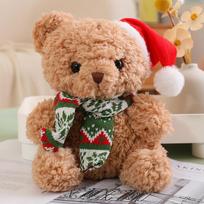 Cute Teddy Bear Doll Transformed into Santa Claus Couple Bear Doll Plush Toy Christmas Gift 23cm(0.13 red