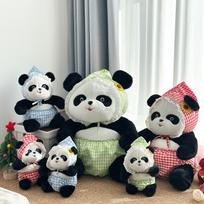 New Bib Panda Baby Plush Toy Doll Zoo Giant Panda Peripheral Doll Souvenir Rag Doll 22cm gray