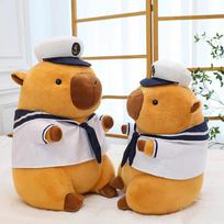 New Product Kapibala Navy Uniform Capybara Plush Toy Grab Machine Doll Doll Doll Doll 80cm orange