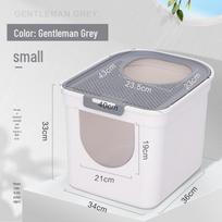 Extra Large Enclosed Cat Litter Box with Drawer and Splash-Proof Design For Cats gray