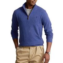 Polo Ralph Lauren Ss23 Solid Color Logo Embroidered Half-Zip Long Sleeve Sweater Men sweater Blue 710777743-012 XL