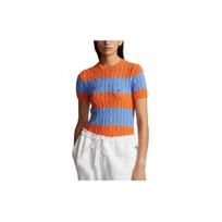 Polo Ralph Lauren SS24 Striped Cable Knit Crew Neck Slim Fit Short Sleeve Sweater Women sweater Multicolor WMPOSWENC020886-400 XL