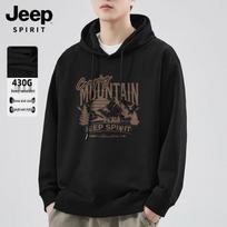 JEEP SPIRIT Men's Loose Fit Hooded Sweatshirt XL juoda