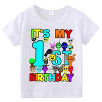 Summer Short Sleeves Sprunki Incredibox Print Children T-shirts Kids Clothes Boys Girls  Tees Tops Birthday Party Gifts 110 blue