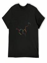 Serotonino molekulės marškinėliai berniukams Gyvūnų spaudinio grafiniai marškinėliai Juodi marškinėliai vyrams Grafiniai S įvairiaspalvis