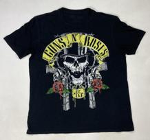 Guns N Roses 85 Skull Gun Graphic T-shirt Men Large Black Short Sleeve Music XXXL gray