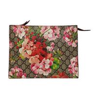 [Naudotas] GG Blooms Logotipo Drobės Ir Odos Didelė Sankabos Rankinė - Puiki #1BIYVWP ONE SIZE beige