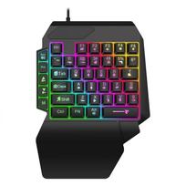35keys One Handedly Single Hand Mini Gaming Keyboard Usb Ultra-slim Wired Backlight Keyboard for Laptop Desktop PC Smartphone juoda