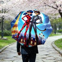 1pc Sturdy 8-Bone Auto Umbrella, Ladybug Umbrella, Digital Printed, Foldable Umbrella for On-the-Go Outdoor Use
