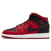 Air Jordan 1 Mid GS Reverse Bred Vaikams Sportbačiai Gym-Red Black White 554725-660 35.5 black
