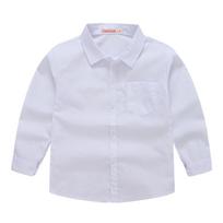 4 5 6 7 8 9 10 Years Boys Shirt Solid Color Cotton Fashion Thin Style Long Sleeve Spring Jacket Children Clothing 160 balta