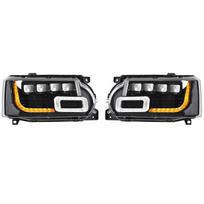 Full LED Matrix Headlights Projector Replacement for Land Rover Range Rover Vogue L322 Facelift 2010 to 2012 LHD black