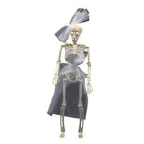 Gyvenimo dydžio skeletas, lankstomas, viso kūno, Helovino dekoracija su judamais sąnariais vakarėliui, šiurpinantys namo su vaiduokliais rekvizitai black