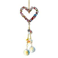 Handmade Crystal Suncatcher Sparkling Exquisite Heart Shape Crystal Pendant Reflective Hanging Ornament Housewarming Gift gray