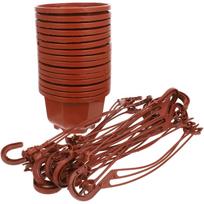 15 rinkinių Scindapsus gėlių vazonas Plastikinis gėlių vazonas Pakabinamas augalų vazonas su kabliukais 9.5X6CM kava