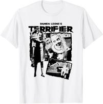 Terrifier Little Pale Girl Creepy Collage Horror Movie T-Shirt S įvairiaspalvis