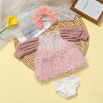 Reborn Doll Clothes for 55cm Doll Plush Dress And Pants Set Clothing Accessories For 21.65inch Baby Doll Toys Clothes Accessorie no doll brown
