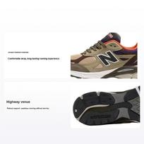 Teddy Santis x New Balance 990v3 Pagaminti JAV Smėlio spalvos Oranžiniai Unisex Kedai Ruda Mėlyna M990BT3 36 gray