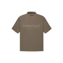 Fear of God Essentials Short Sleeve Polo With Back Logo Print Unisex Tops Harvest-Brown FOG-FW21-004 M gray