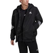 Adidas Contrast Color Brand Logo Print Solid Color Sports Warm Cotton Jacket Men Jacket Black HG6010 XXL