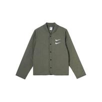 Nike Sportswear Swoosh Embroidered Loose Cotton Jacket Men Jacket Twilight-Yellow DM1247-380 L gray