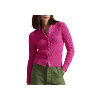 Polo Ralph Lauren Solid Slim Fit Long Sleeve Button Knit Sweater Women tops Purple Red 211891643-019 M pink