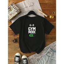 GYM MODE Letter print Women Casual Graphic Short Sleeve T-Shirt Comfortable Fitness Apparel Top For Spring Summer S juoda