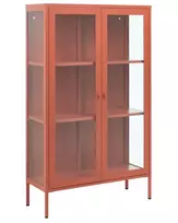 Vitrina su stikline spintele NASH metalinė 90 cm aukso ruda