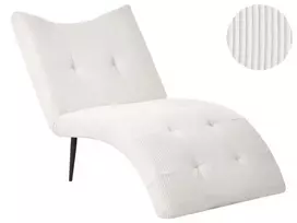 Šezlongas QUILLY velvetinis, kreminės spalvos