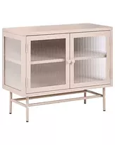 Spintelė su stiklinėmis durelėmis DEVON metalinė 77 cm, smėlio spalvos