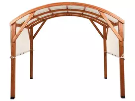 Sodo pavėsinė SCOPELLO iš kėnio medienos 303 cm 300 cm ruda / smėlio spalvos