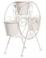 Gėlių stovas CROWBERRY 43 cm kreminės baltos spalvos metalinis