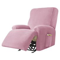 Aksominis atlošiamas sofos užvalkalas Elastingi fotelio užvalkalai Tinginio poilsio atlošiama sofa Sėdynės užvalkalas svetainei 1 /2 /3 /4 vietų 4 Seater rožinė