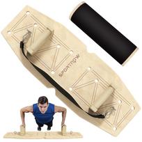 Push Up Bars Set, Push-Up Handles with Training Board & Resistance Bands, Wood 80 x 30 x 26 cm