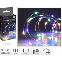 Mondex Christmas Decoration Kalėdinė dekoracija BATERIJOMIS MAITINAMOS VIELINĖS ŽIBINTUKĖS GARLAND 40 LED ĮVAIRIŲ SPALVŲ