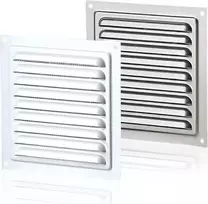 Vents Grotelė metalinė (su tinkleliu, balta) 125x125