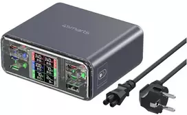 Charging station 4smarts Desk Charger Lucid GaN DIY 360W 5xUSB-C 1xUSB-A pilka