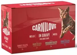 Carni Love Cat Pouch Gravy Box - šlapias ėdalas katėms - 12x85g