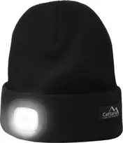 Cattara Juoda kepurė su LED žibintuvėliu ir USB įkrovimu