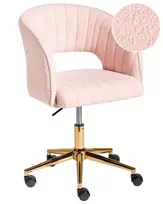 Biuro kėdė KATONAH Boucle pastelinė rožinė